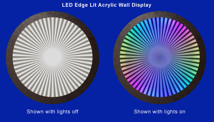led edge lit acrylic wall display