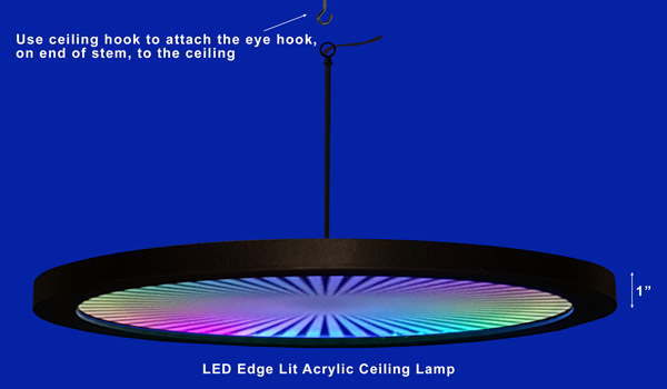 led edge lit acrylic ceiling lamp