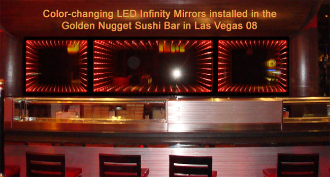 Color-changing LED Infinity Mirror at the Golden Nugget in Las Vegas
