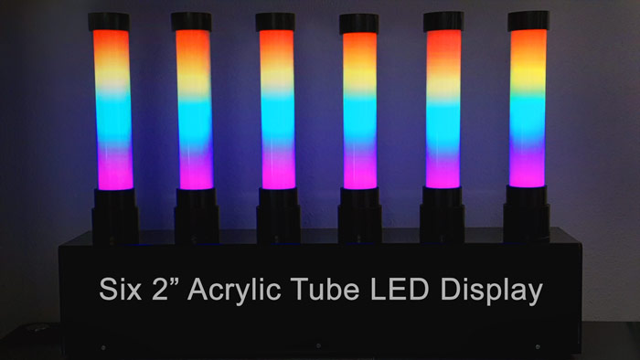Acrylic Tube Display with Six Tubes Lighted