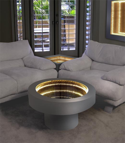 Round Infinity Mirror Table