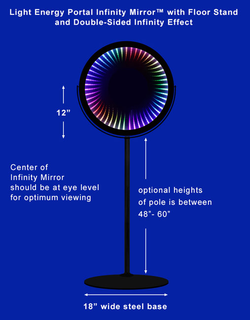 Light Energy Portal Infinity Mirror Floor Stand Model